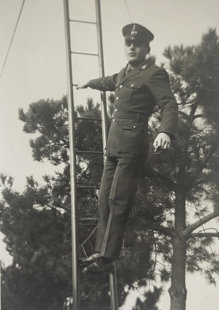 The same photograph restored and colorized — damage removed and natural color applied in one pass